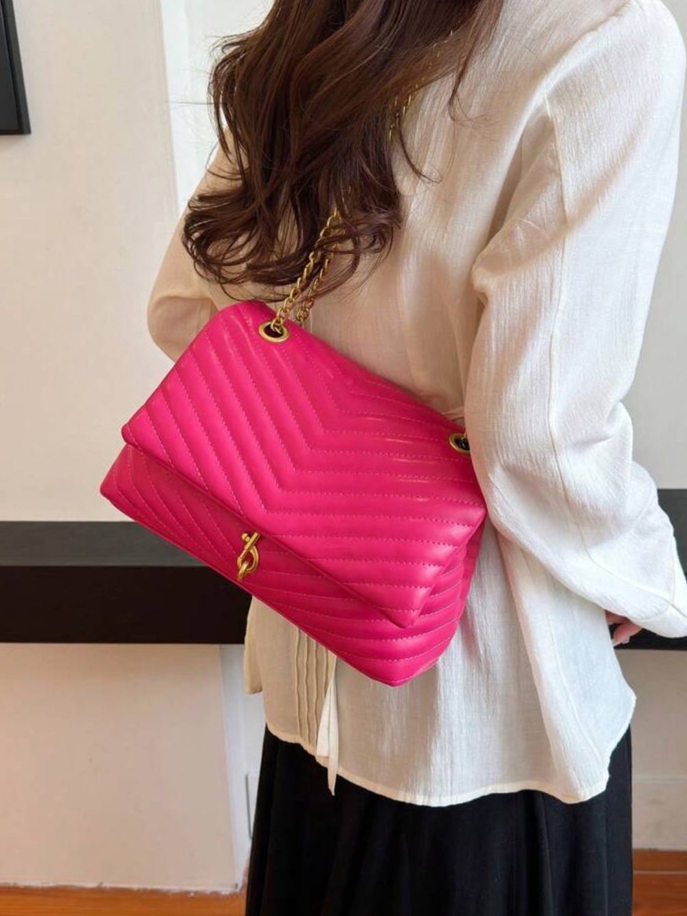 Embroidery Thread Chain Stitching Women's Shoulder Bag - Picture 2 of 4